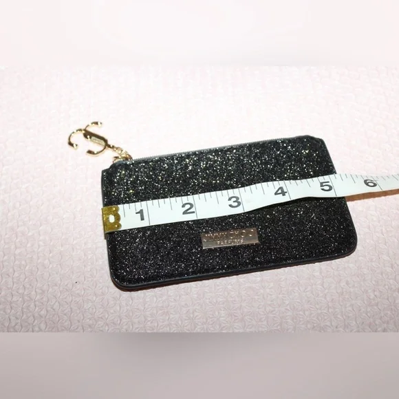 Jimmy Choo Wallet Coin Purse Black Glitter New - Picture 7 of 8